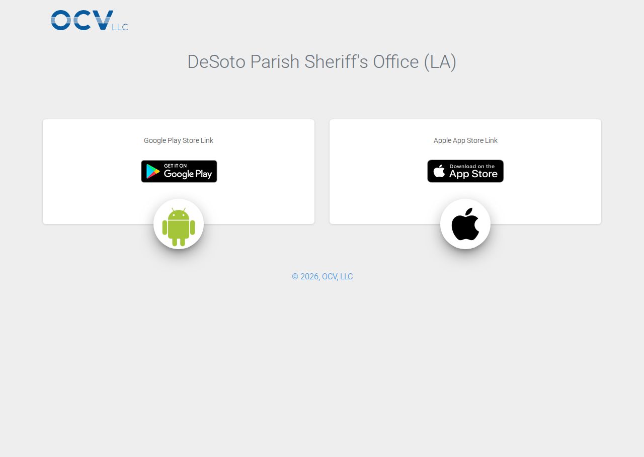 DeSoto Parish sheriff app page for current inmates rather than 24-hour releases